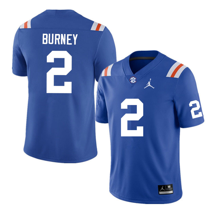 Men #2 Amari Burney Florida Gators College Football Jerseys Sale-Throwback